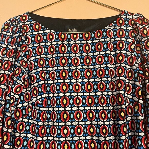 Laundry By Shelli Segal Geometric Print Stretch Jersey Dress - Picture 3 of 11
